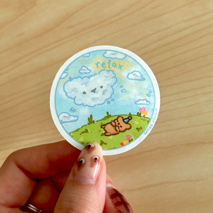 Benji in Grass Fields Vinyl Sticker