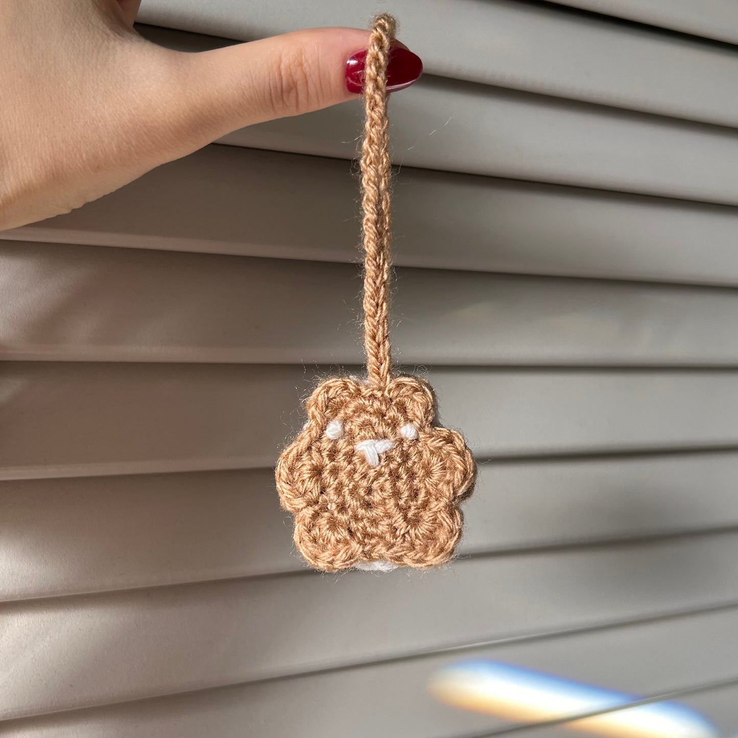 Crochet Cookie Bear Keychain