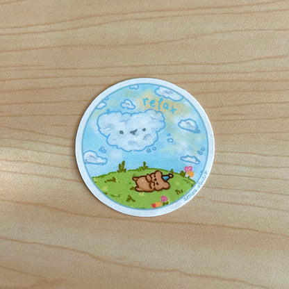 Benji in Grass Fields Vinyl Sticker