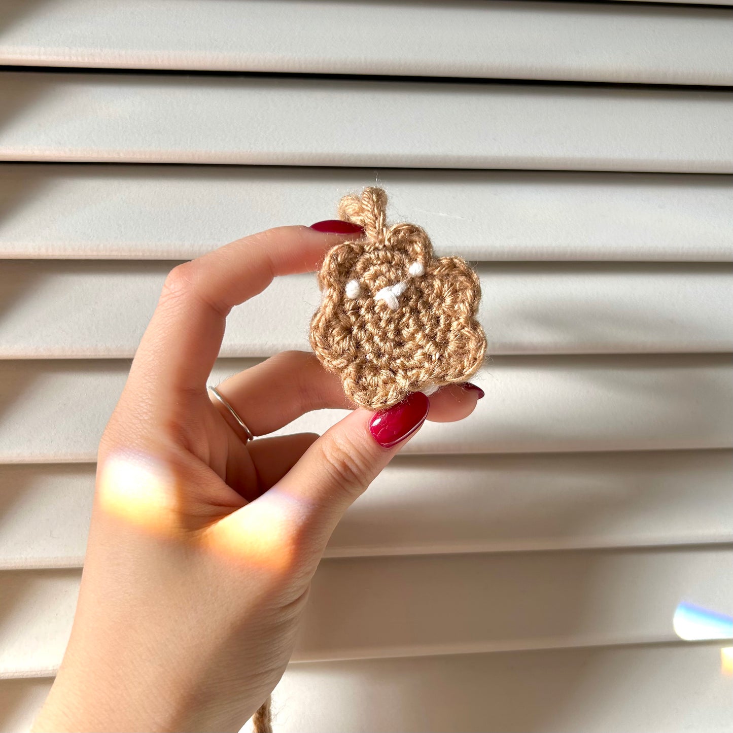 Crochet Cookie Bear Keychain