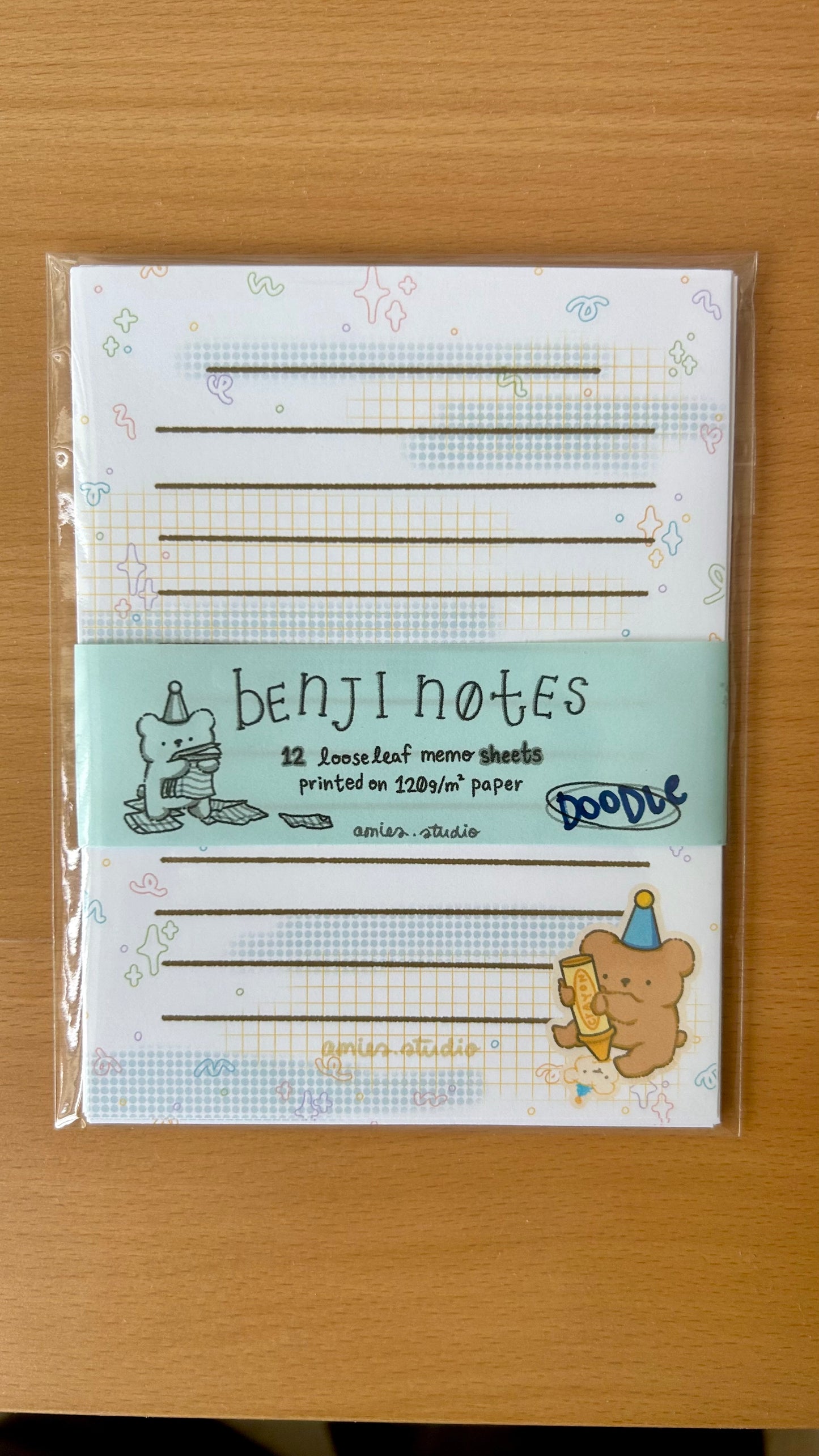 Benji Loose Leaf Memo Sheets (12 sheets)